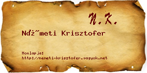 Németi Krisztofer névjegykártya